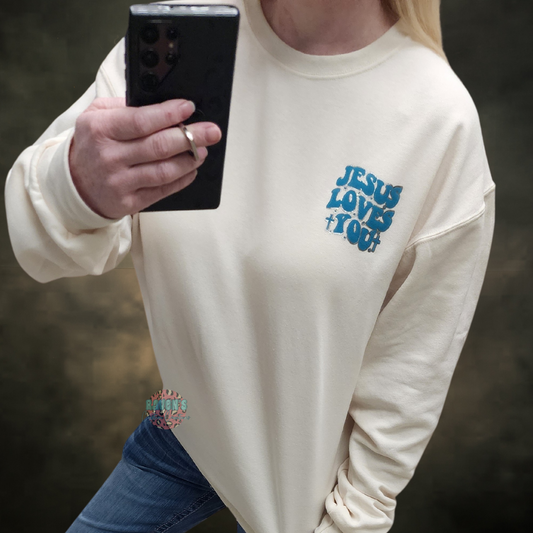 Jesus Loves You And I'm Trying Sweatshirt| 3D Puff print Sweatshirt|