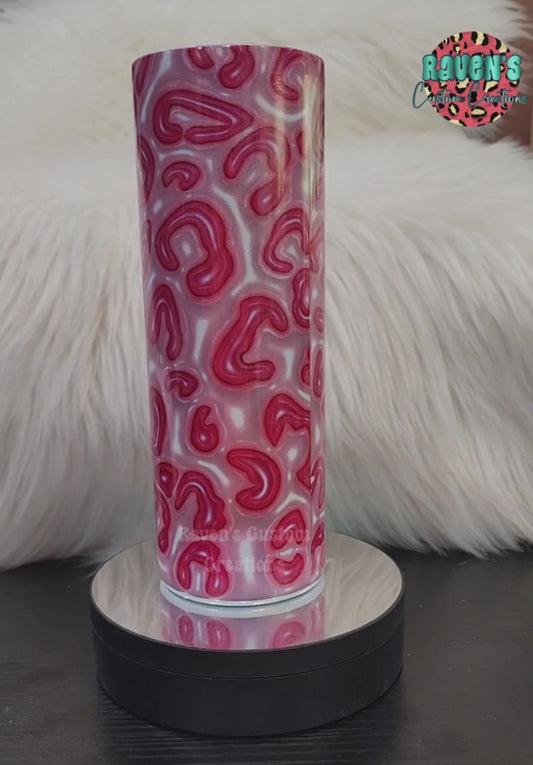 3D Hot Pink Leopard Print Tumbler